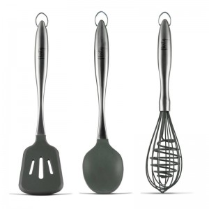 Flirty Kitchens 3 Piece Stainless Silicone Utensil Set FTKT1021